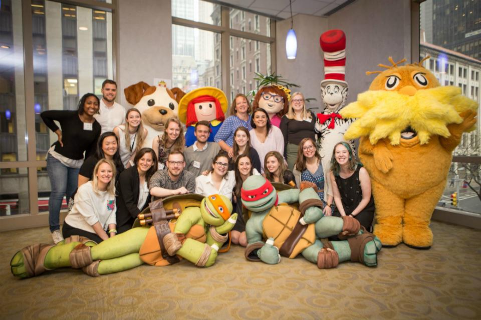 PRH employees pose with some of our beloved children's book characters at our 2017 Take Our Children to Work Day.