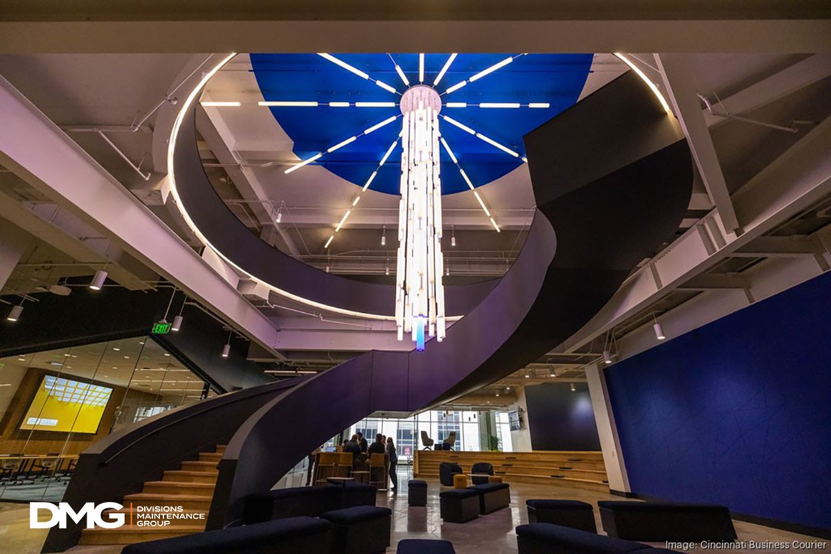 Inside look at our stunning light beam and spiral staircase at our new HQ! 