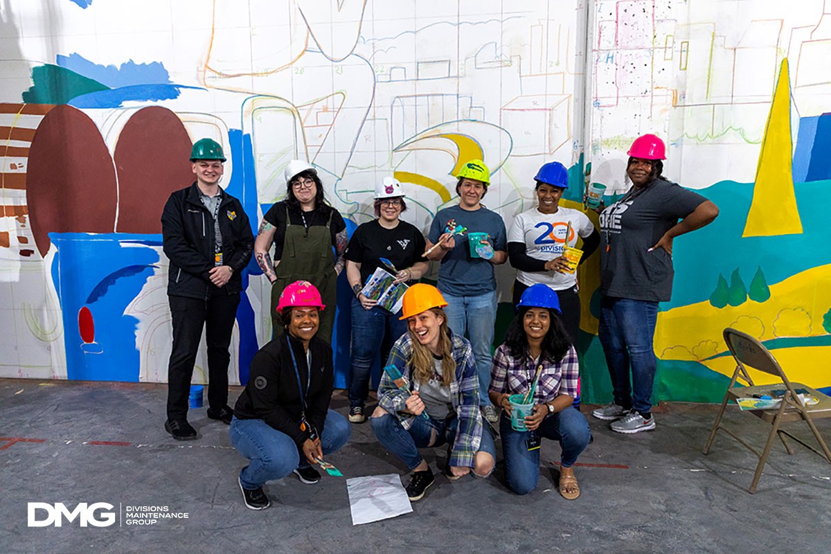 Our employees helped paint a new mural on the 4th floor of our new HQ!