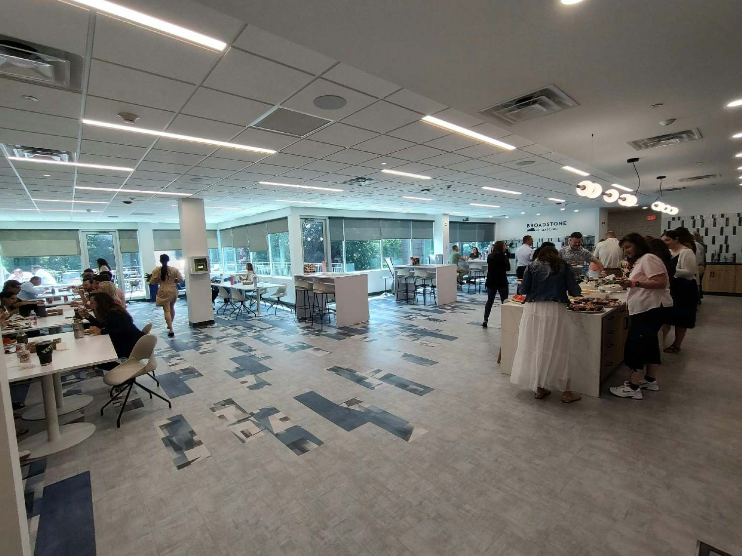 Enjoying a summer potluck lunch at the office