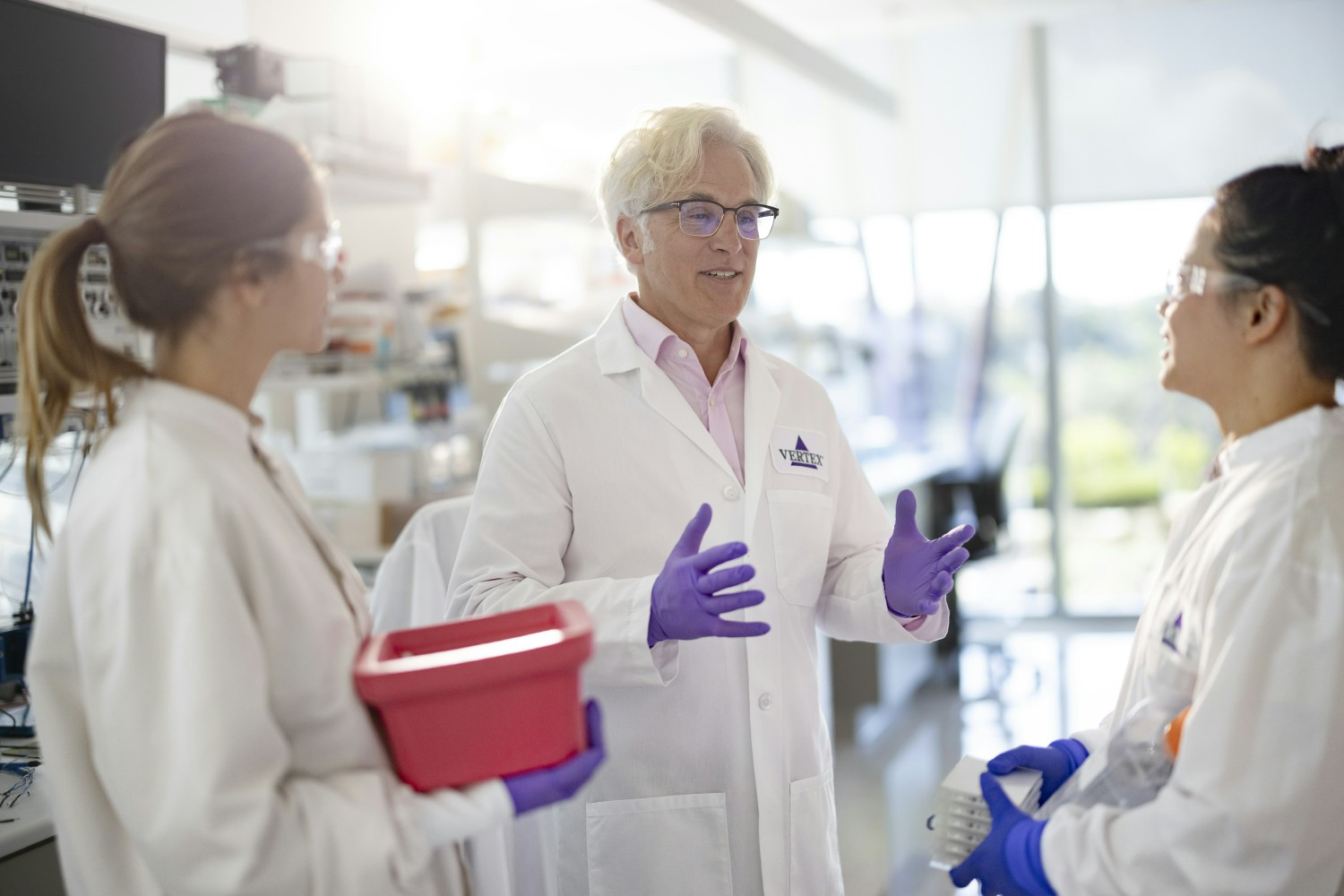 Our scientists connecting in the lab
