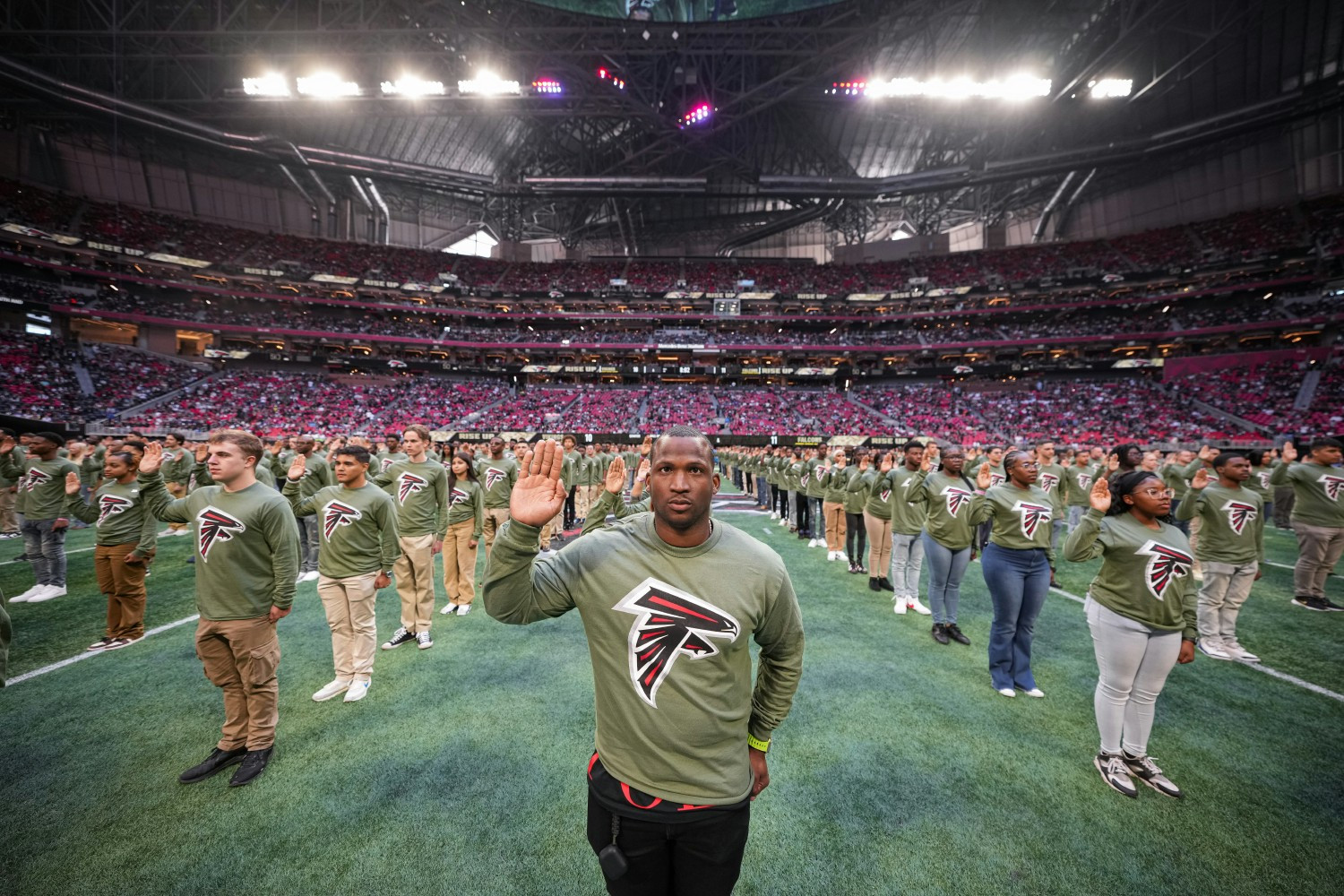 Salute to Service honoring veterans during Atlanta Falcons game