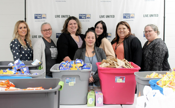 Joining forces to collect food for a good cause in Minot, North Dakota. 