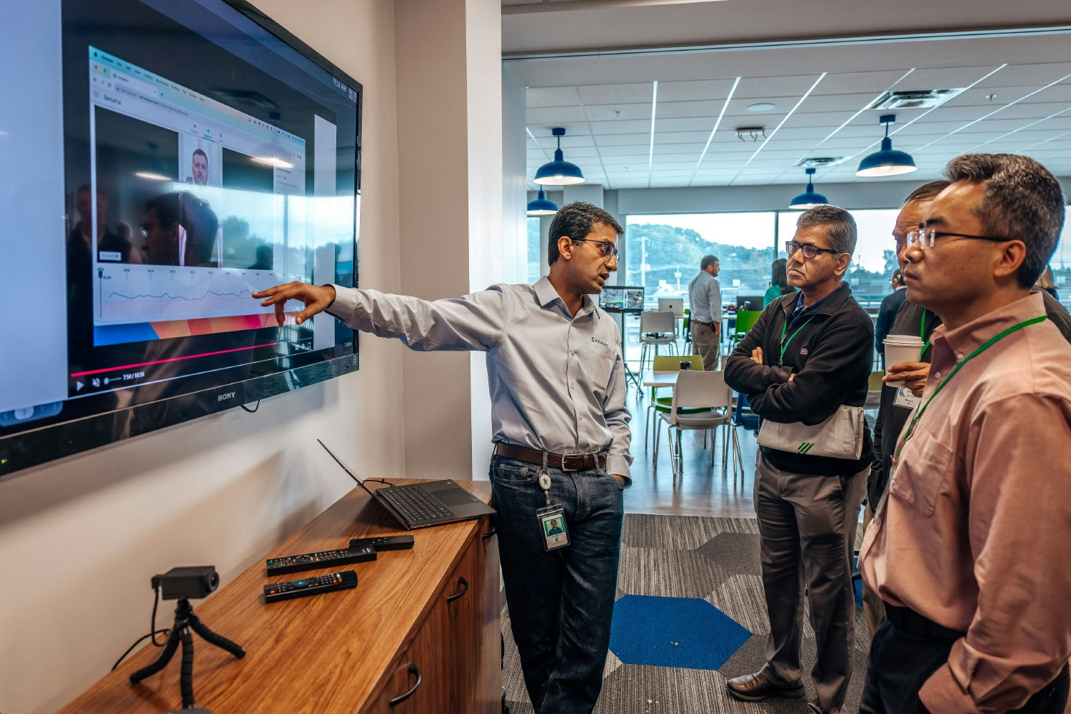 Arslan Basharat, Assistant Director of Computer Vision, presents at Kitware's Open House event.