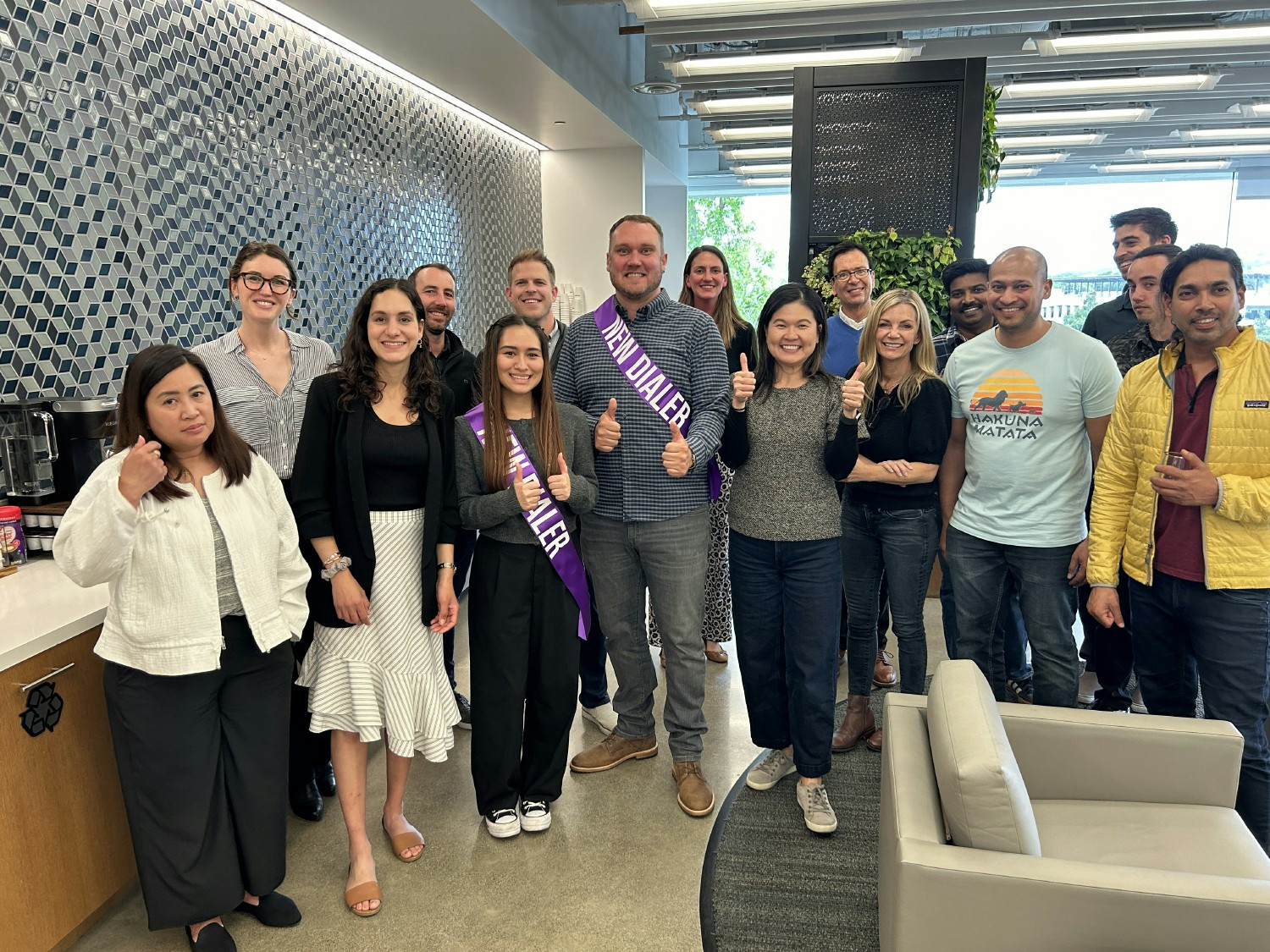 Once a month, we welcome and celebrate our new Dialers in every hub with a New Hire Happy Hour! Cheers!
