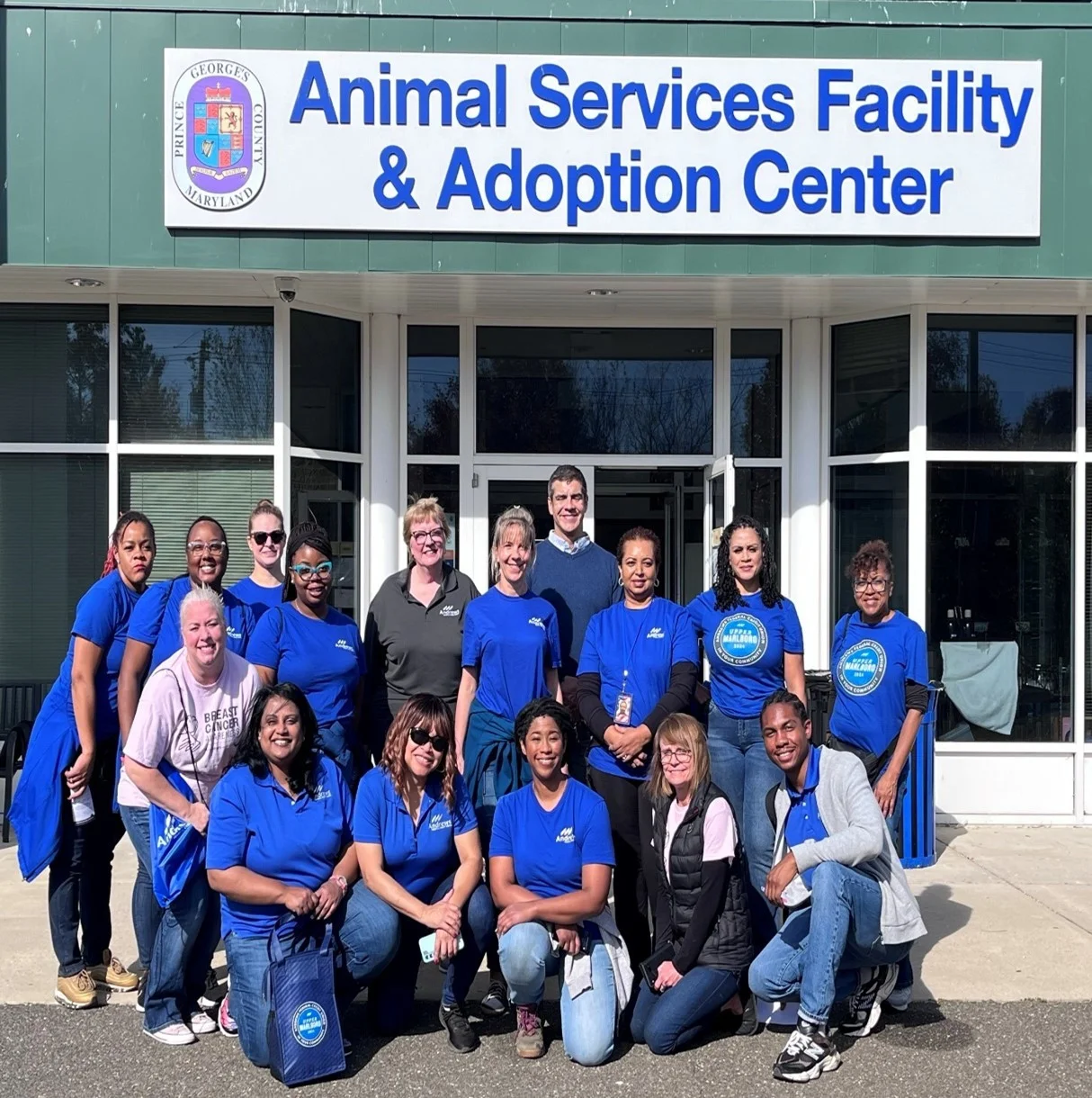 Staff volunteers support the communities we serve in many ways, including volunteering at the local animal shelter.