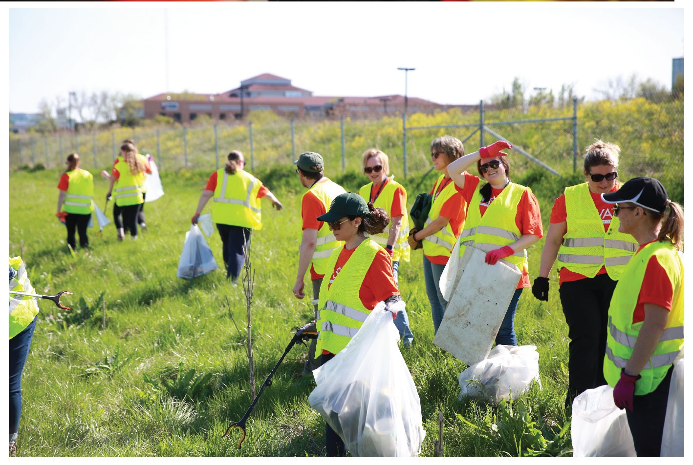 SVA employees giving back by cleaning a stretch of the nearby freeway as part of our 