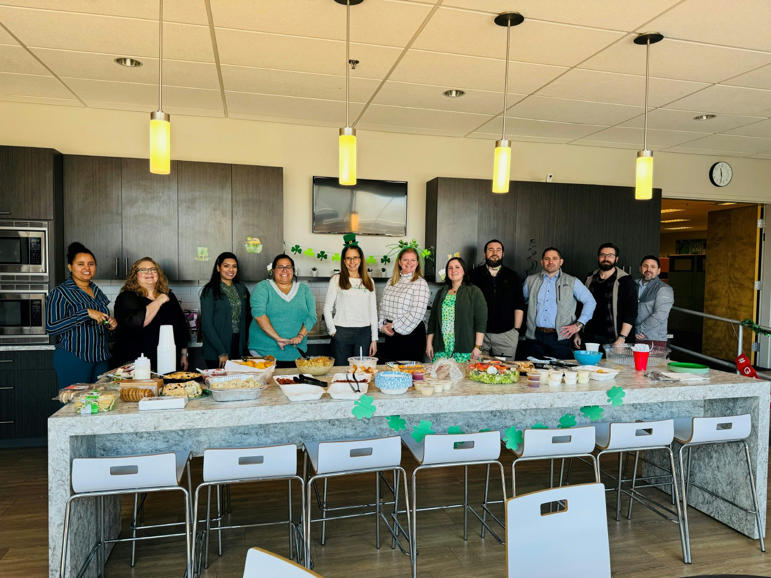 Associates celebrating a bit of Irish Cheer during one of our many afternoon collaborating socials 