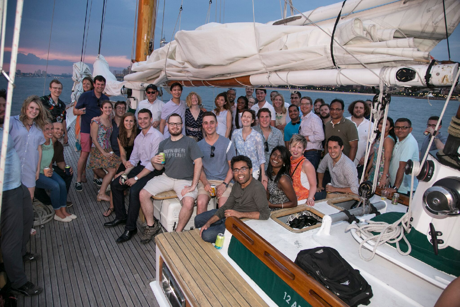 HERE WE ARE DURING OUR ANNUAL SUMMER PARTY! DON'T WORRY EVERYONE MADE IT BACK TO SHORE SAFE AND SOUND.