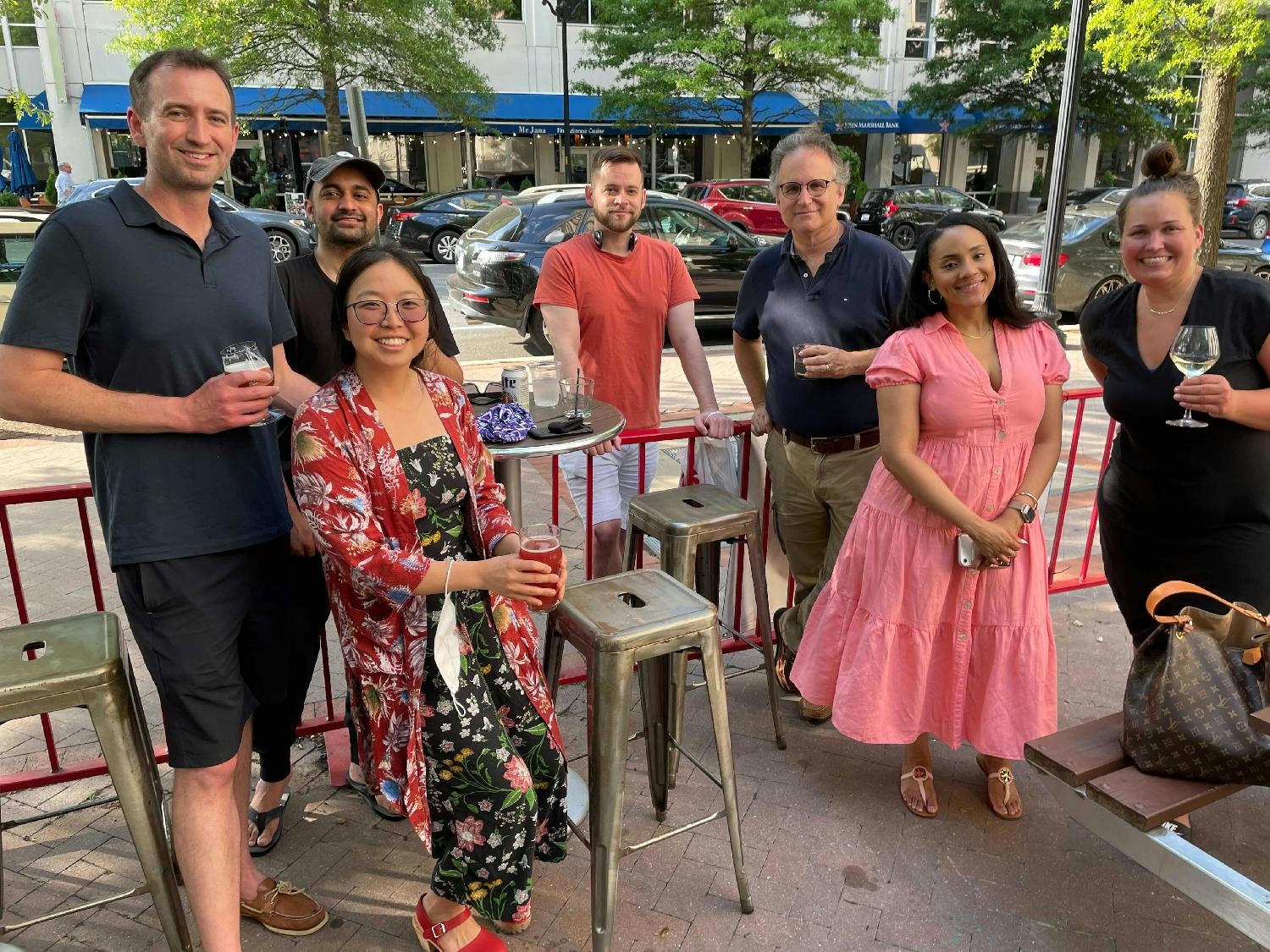 Fully vaccinated Brazenites get together for Happy Hour...Finally! 