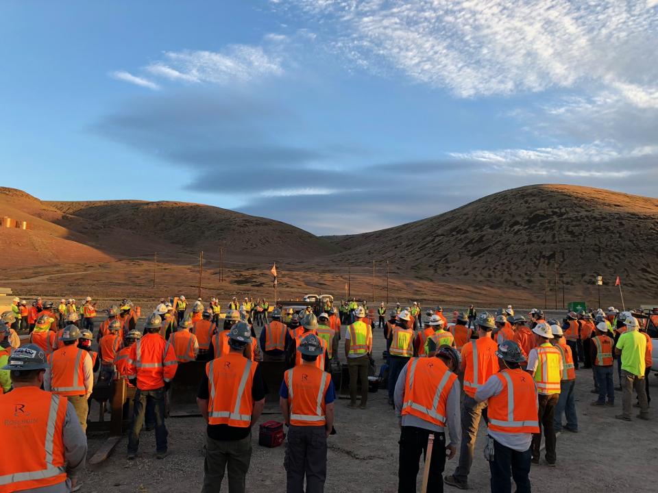 Safety Stand Down at dawn with Rosendin’s project team in Reno during Construction Safety Week