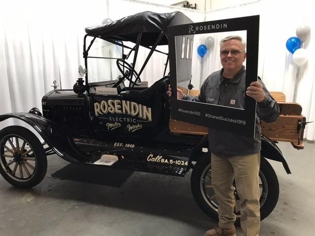 A restored 1919 Ford Model T is an iconic representation of Rosendin’s 100 year anniversary