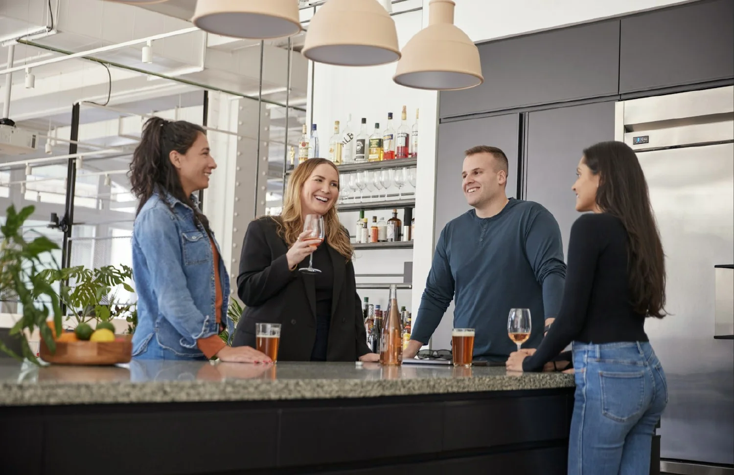 Riskified offers many ways for employees to bond, including happy hours! 