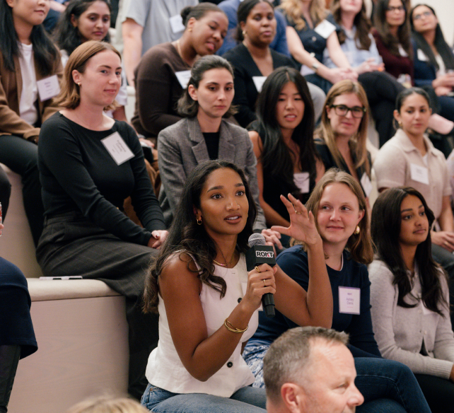 Rokt’stars participating in a live discussion during the annual Women Who Rokt event at the NYC office