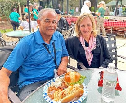 Our CEO and one of our security staff enjoying a picnic lunch. 