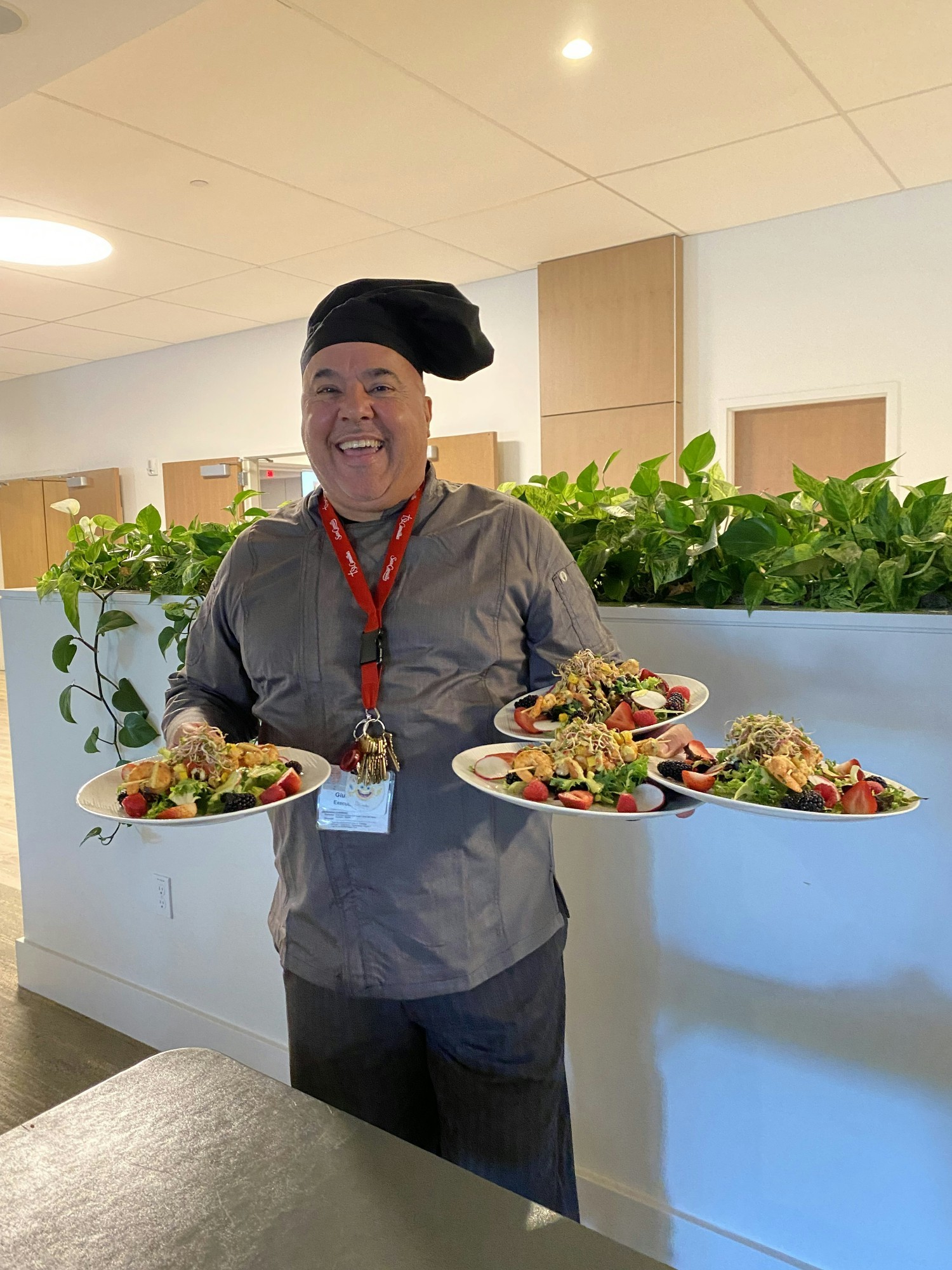 Our executive chef preparing healthy food options