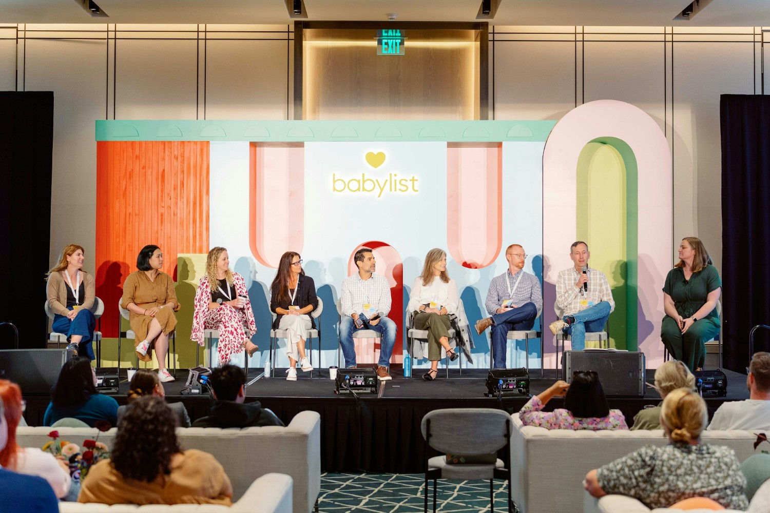 Executive team 'ask me anything' panel at our Babylist offsite in 2023. 