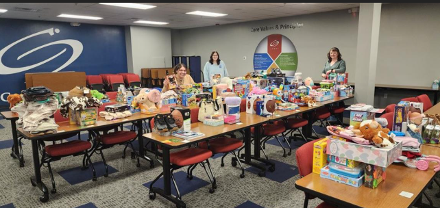 Raffle proceeds were used to purchase gifts for 35 children in domestic violence shelters in the Danville, IL Area.