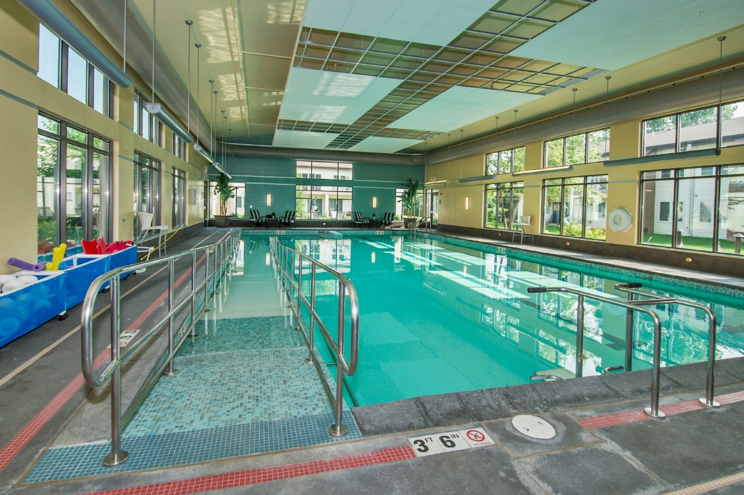 Residents enjoy our luxurious, heated indoor pool at our Main Line residence.