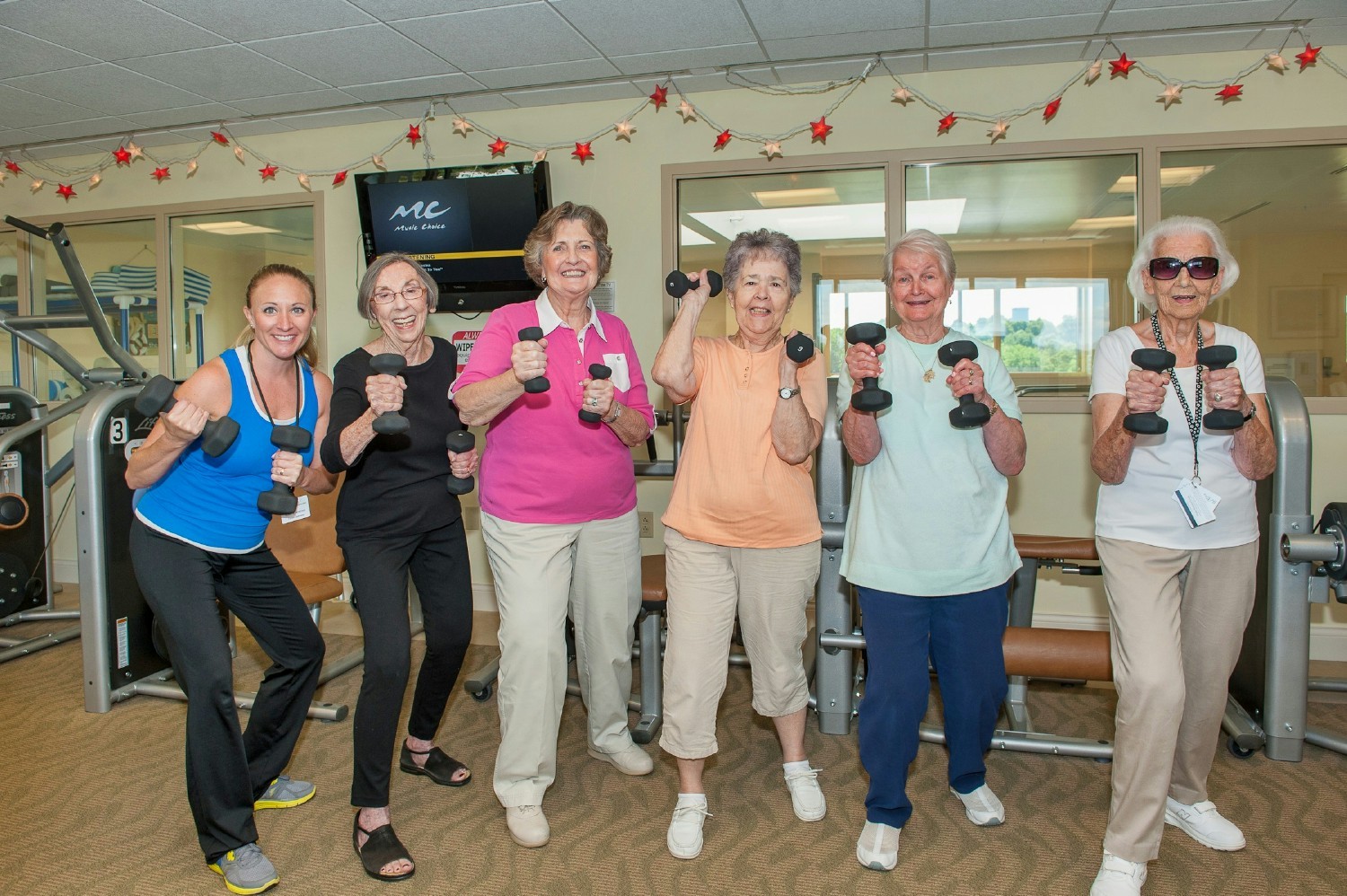 Our Doylestown residents take advantage of the variety of fitness classes offered in our exercise studio.