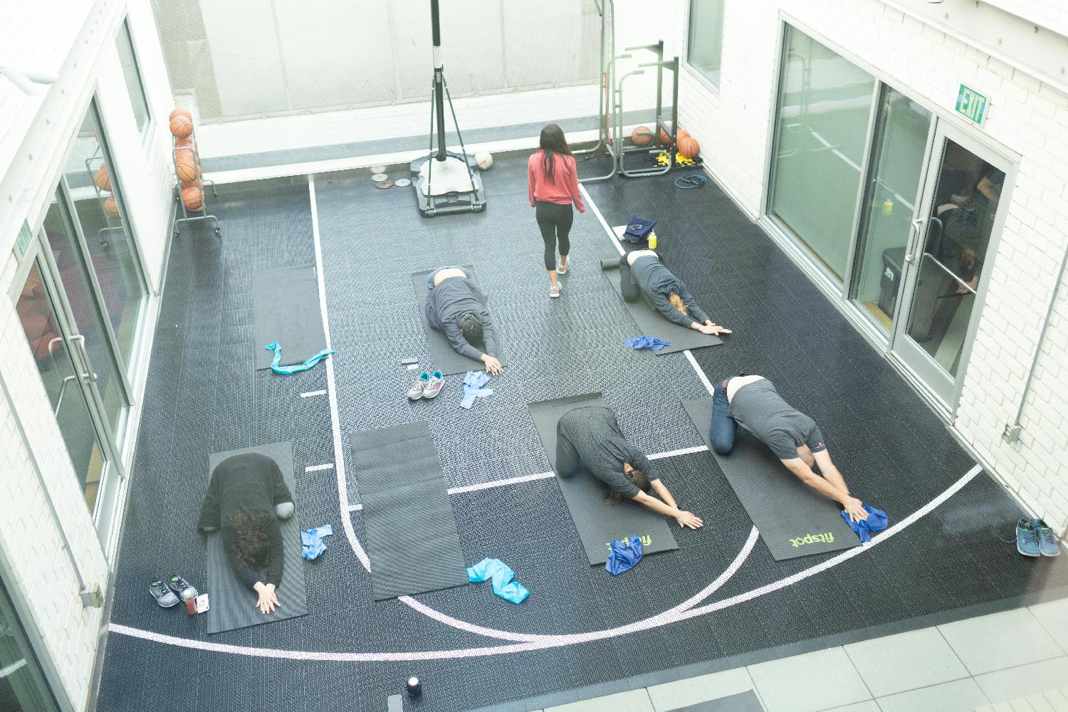 One of the free yoga classes we offer to employees. 