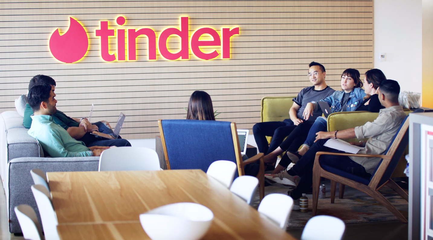 Some of our Tinder Team members collaborating. 