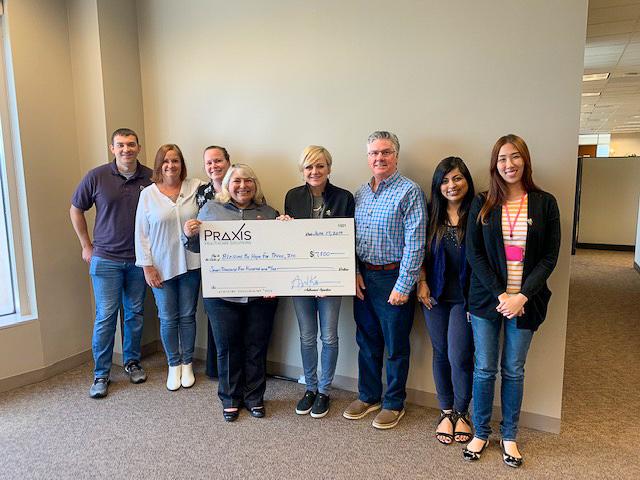 Check presentation for the latest #PraxisGivesBack grant recipient, Hope for Three.