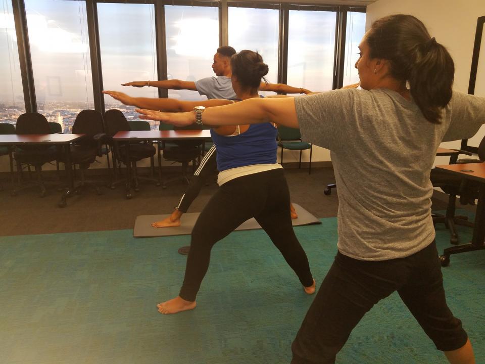 Staff led Yoga session