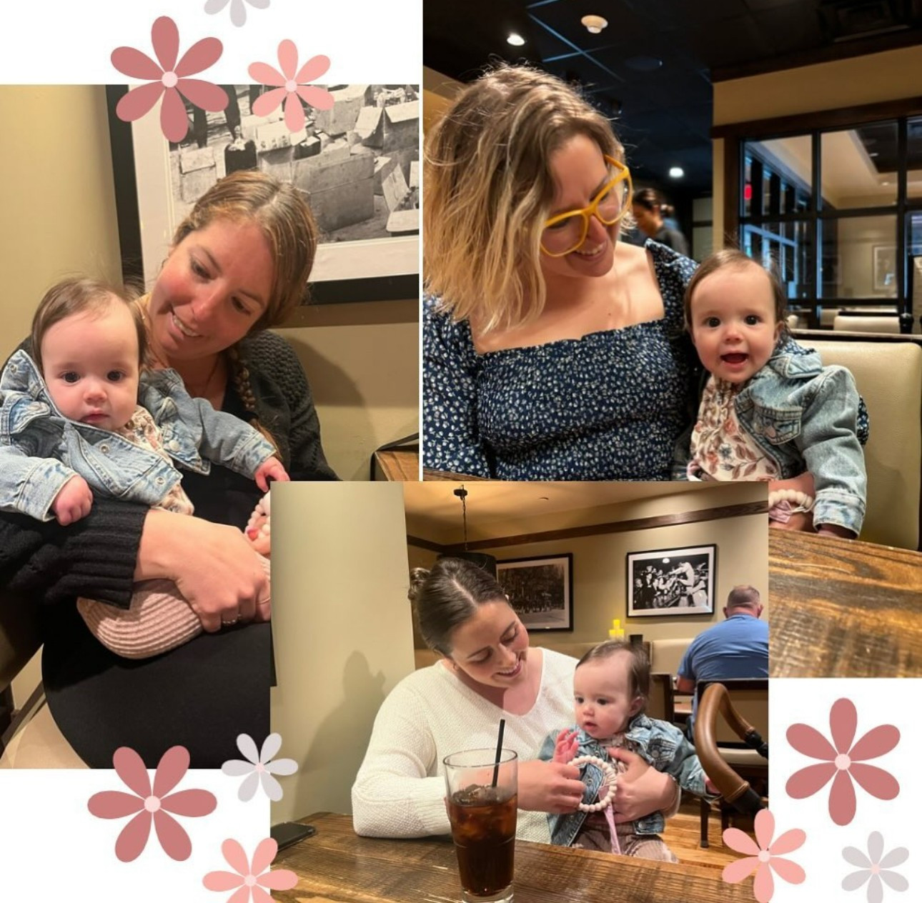 Ladies who lunch! Nicole and her baby girl meet Boston office team members Abby and Audrey out for lunch today. 
