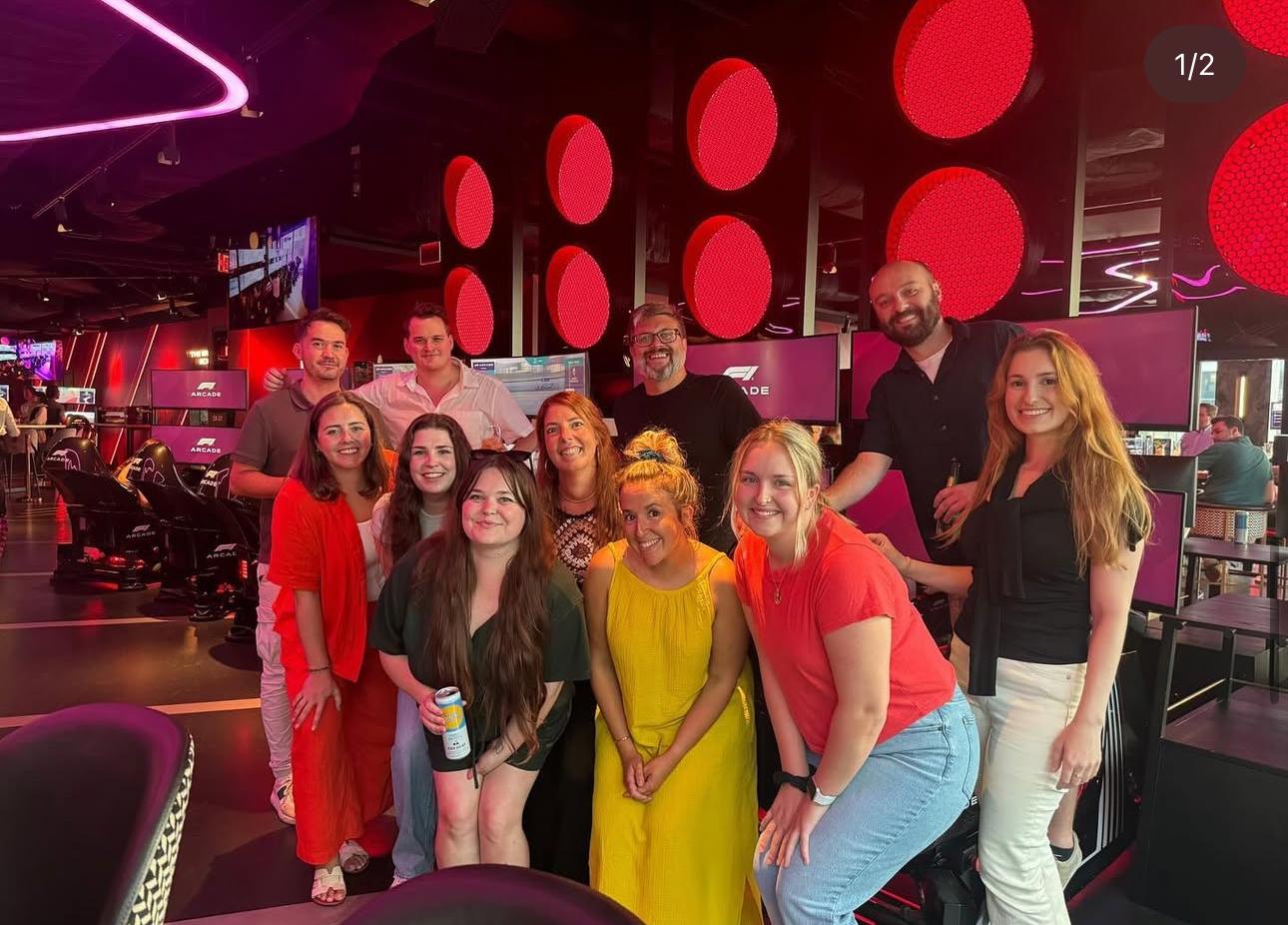 A little friendly competition never hurt anyone! Shirley Parson’s Summer Social at the F1 Arcade in Boston !