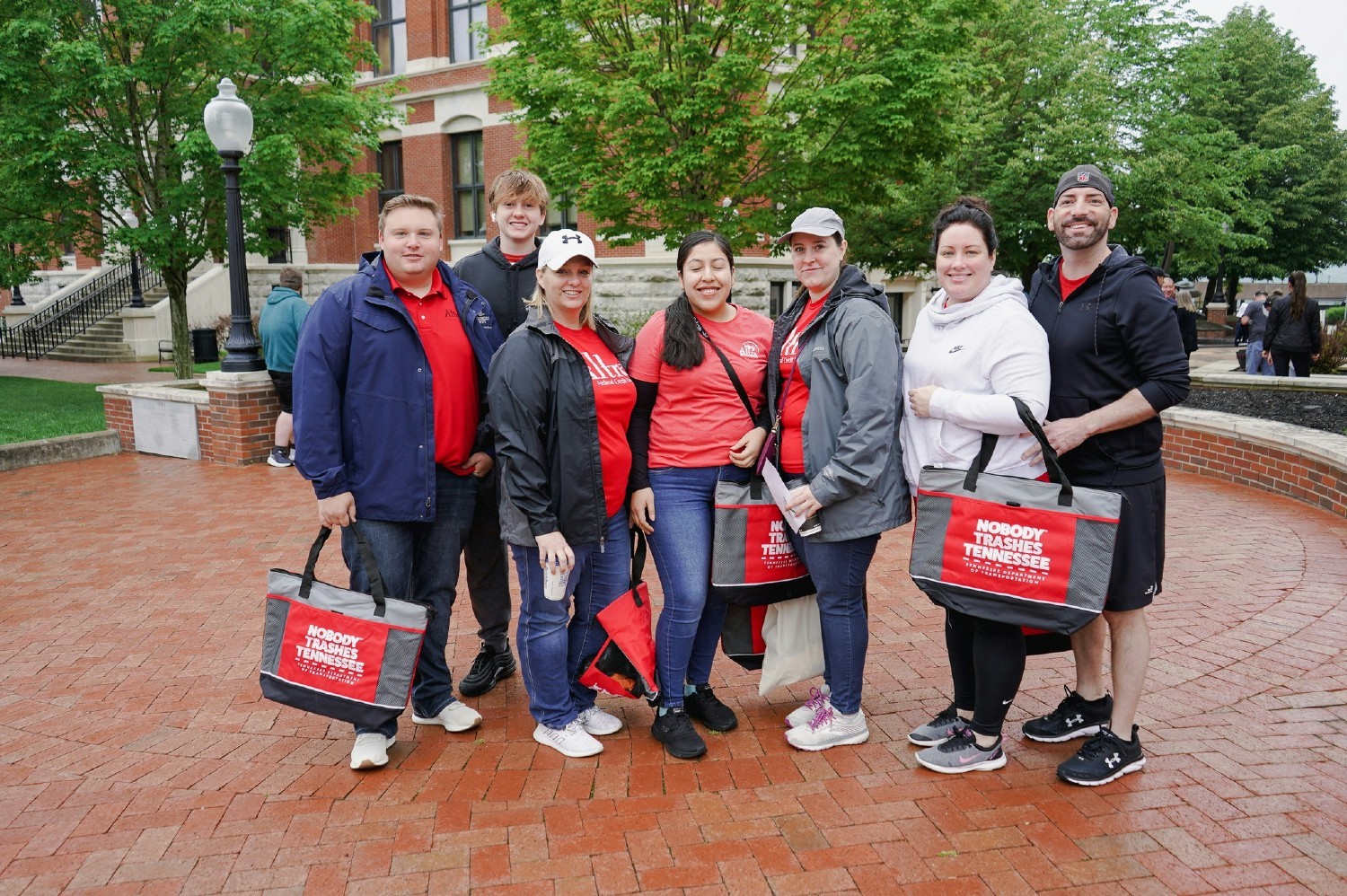 Employees in Clarksville TN participating in Clarksville Cleanup Day. 