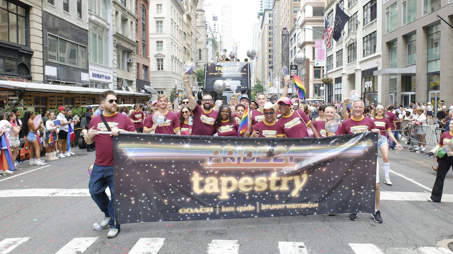 Tapestry leaders and board members ring the closing bell at the NYSE to celebrate 5 years of Tapestry.