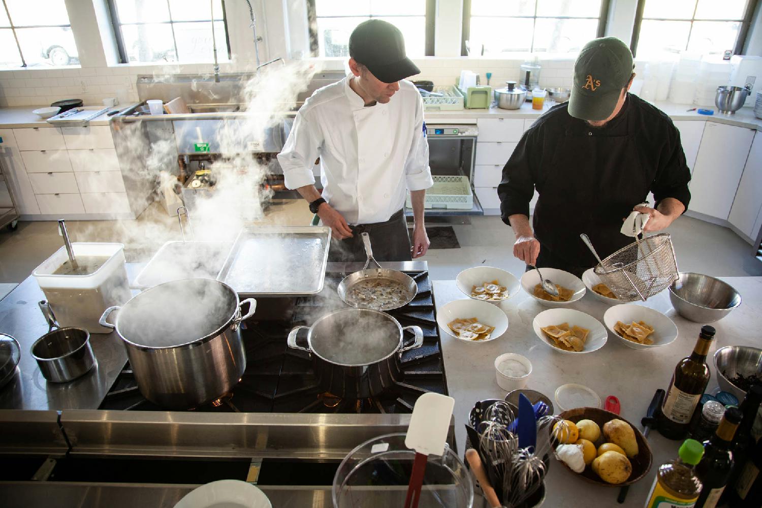 Perfect Day's in-house chef crafting Perfect Day-filled ravioli