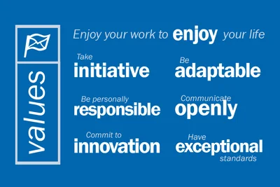 Our company values we live by every day.