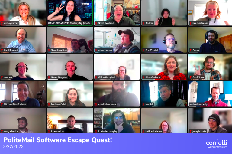 Our March 2023 Virtual Escape Quest with Confetti! 