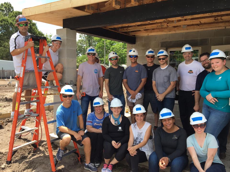 Bay to Bay Employees building a house for Habitat For Humanity