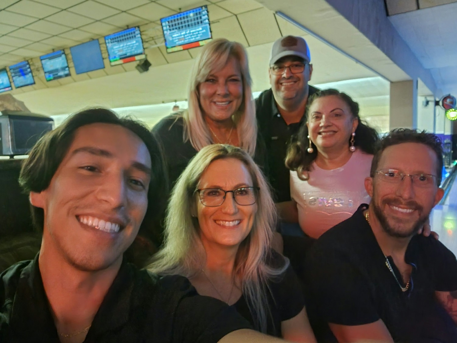 Stearns Bank team members at a team building event - bowling!