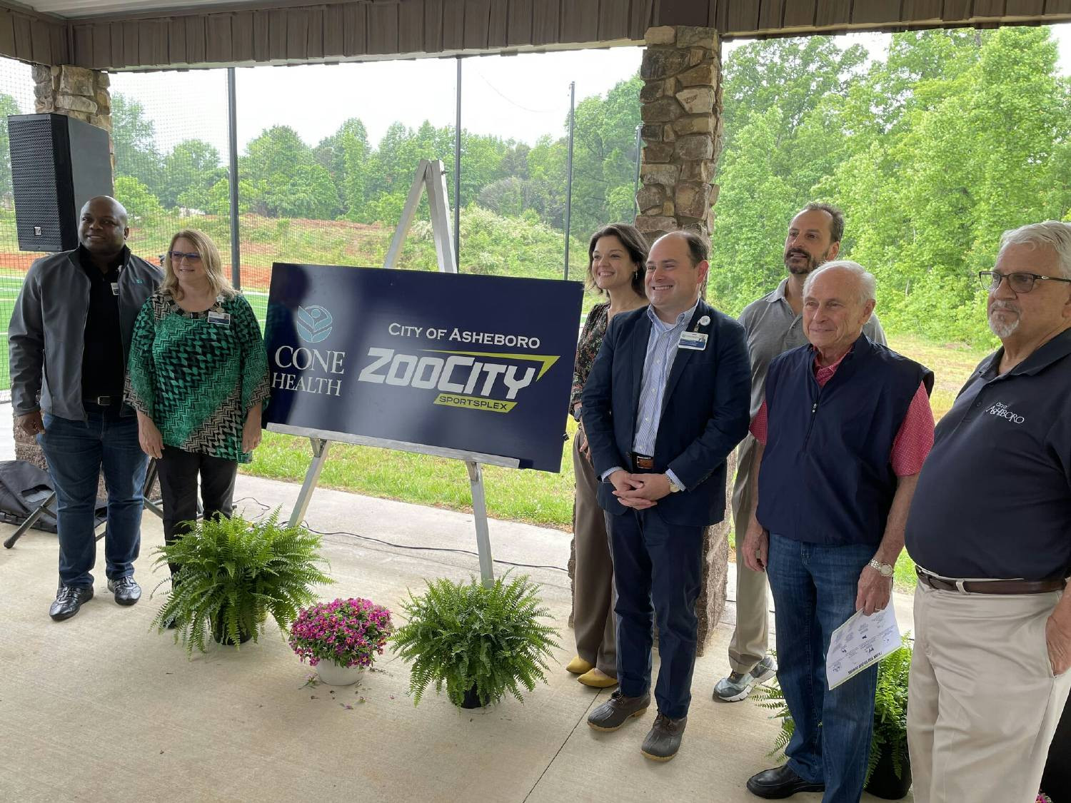 Cone Health leaders celebrate becoming the exclusive health care partner of the City of Asheboro’s ZooCity Sportsplex.
