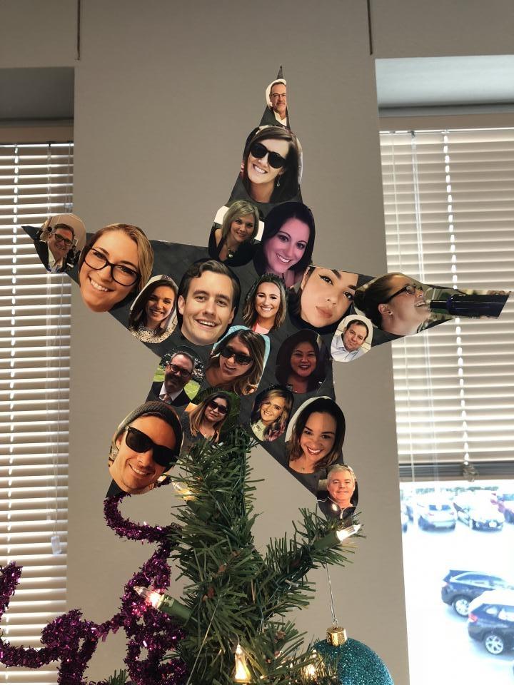 Our Christmas tree this year was made out of everyone's faces..always makes everyone laugh