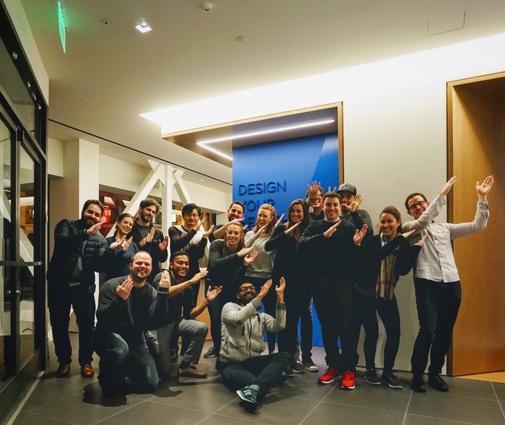 The San Francisco team celebrates their first launch