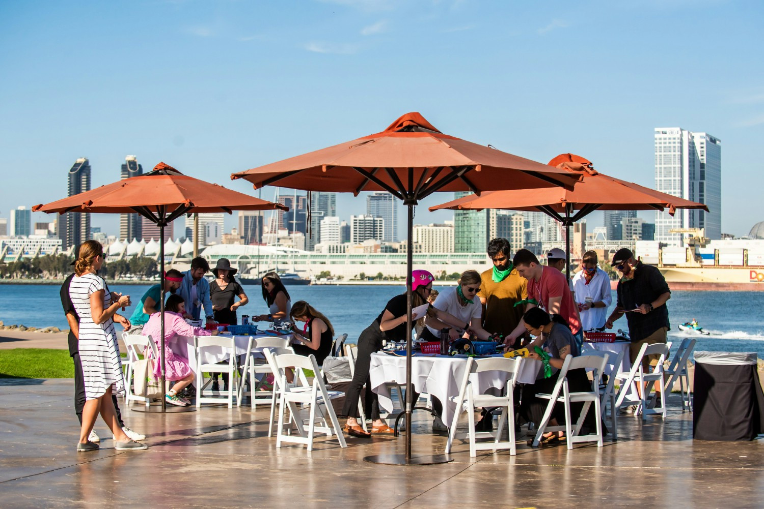 Bolt teammates gather for a team-building event at an offsite in Coronado Island, California