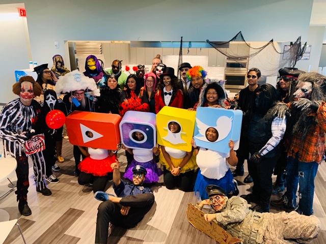 DHI employees taking part in the annual Halloween costume contest