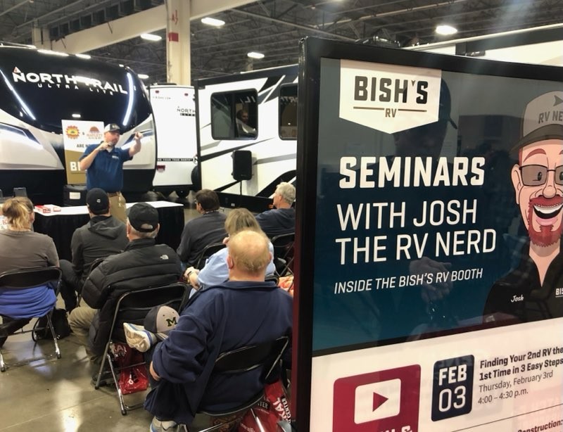 Josh the RV Nerd shares camping tips for RV show customers