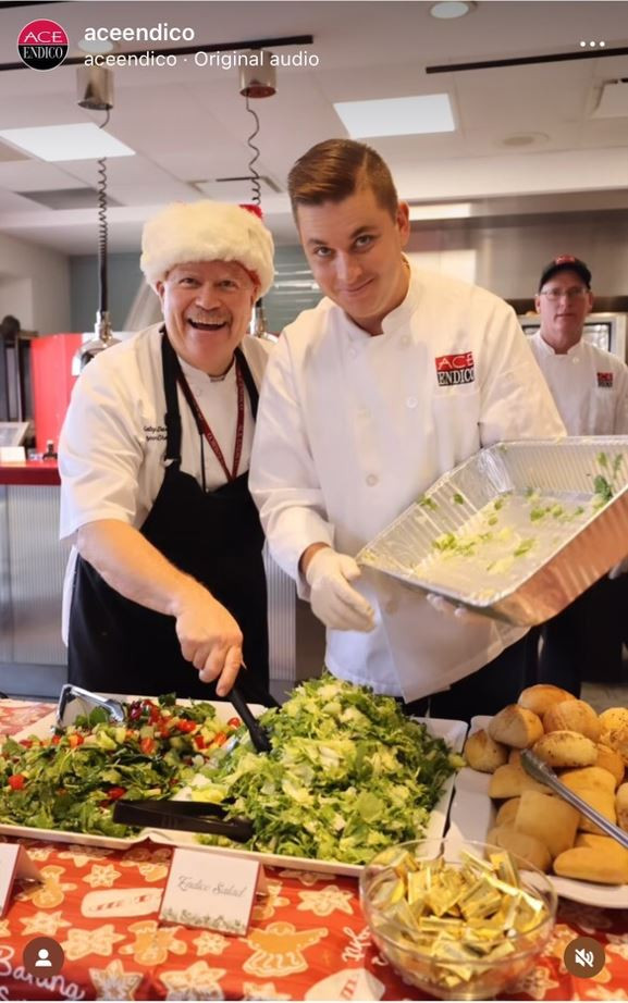 Our Chef's at work!  Making lunch for employees.  Our Chef's make the best lunch and deserts!