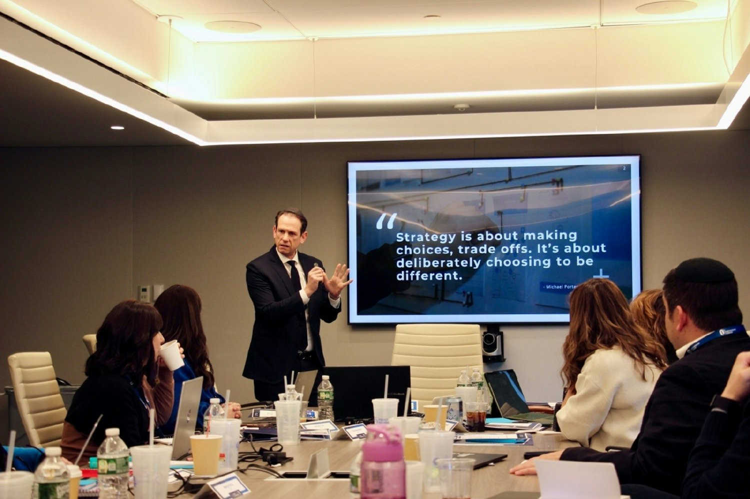 EVP Rabbi Dr. Josh Joseph presenting to staff