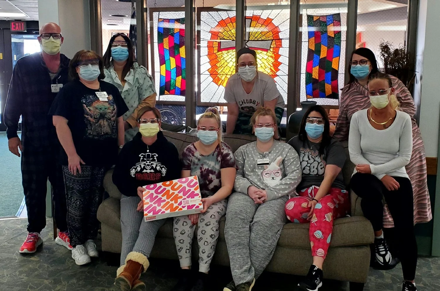 Spirit week! Celebrating VOANS day with PJ's and donuts. 