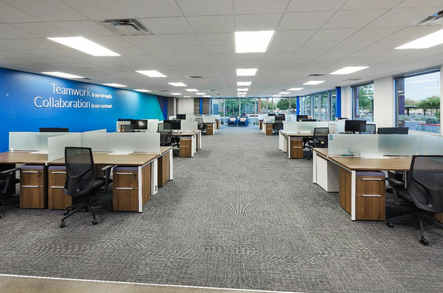 Interior of our collaborative workspace at Chandler.