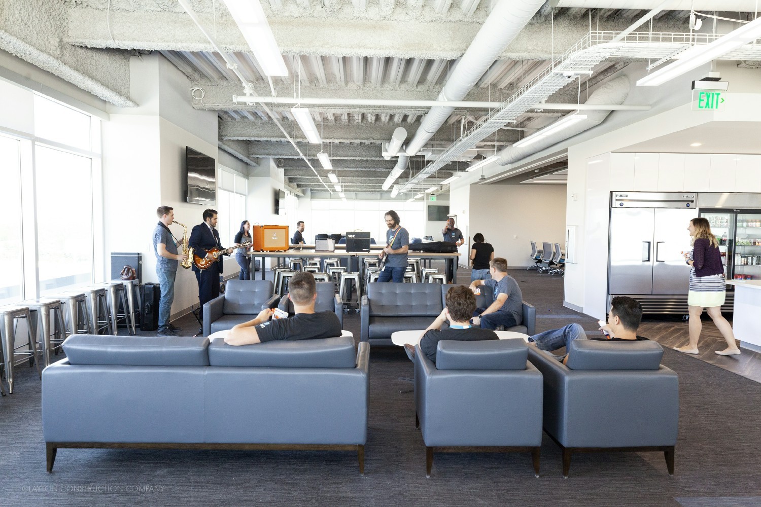 Employees hanging (and rocking!) out in one of our Utah offices. 