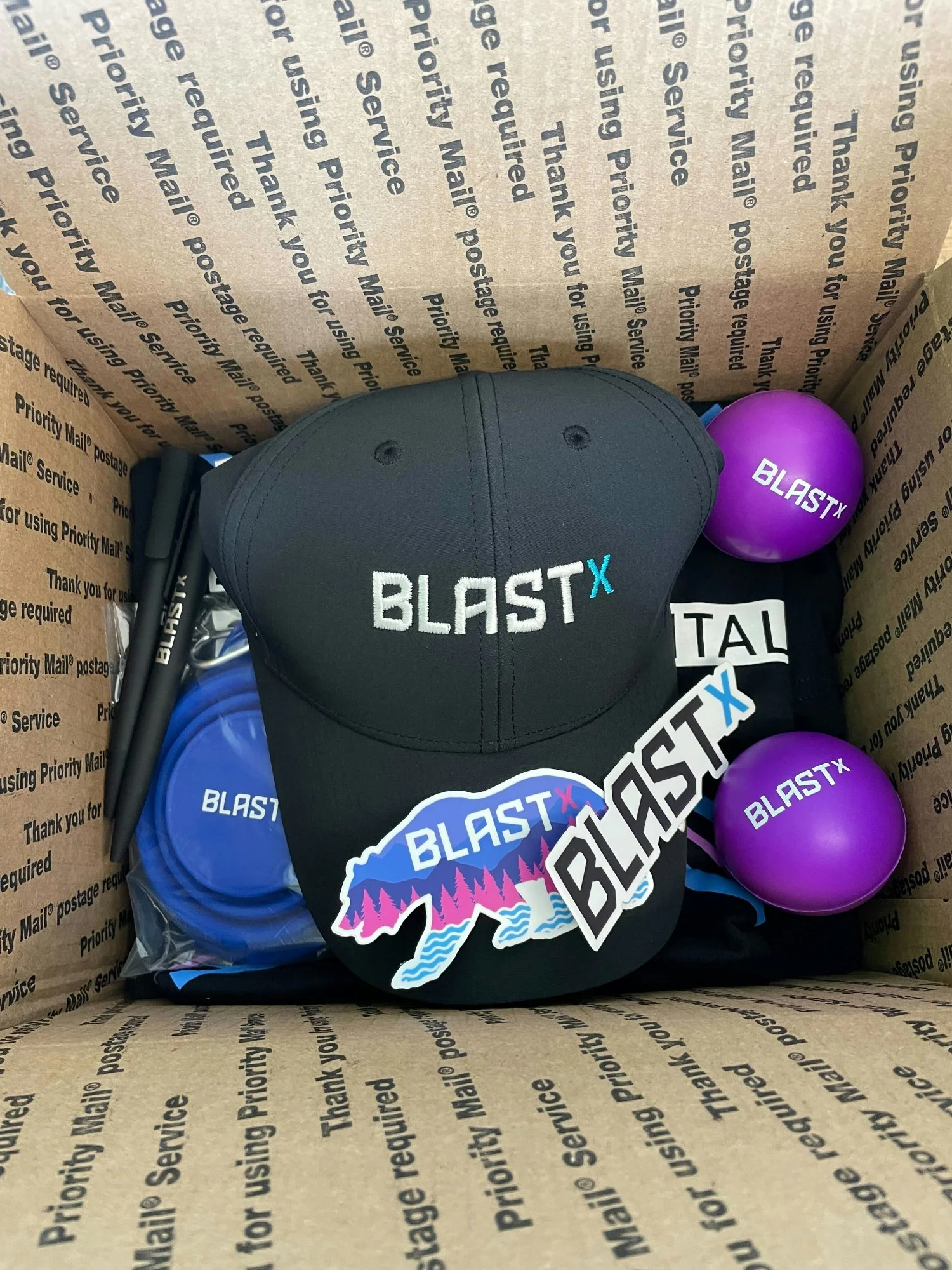 Teammate swag boxes.
