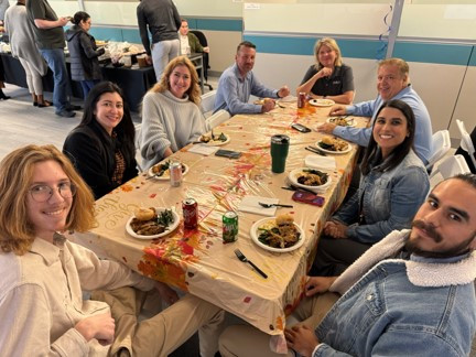 Thanksgiving feast at the EAG office.